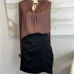 Pookie & Sebastian Chocolate brown blouse